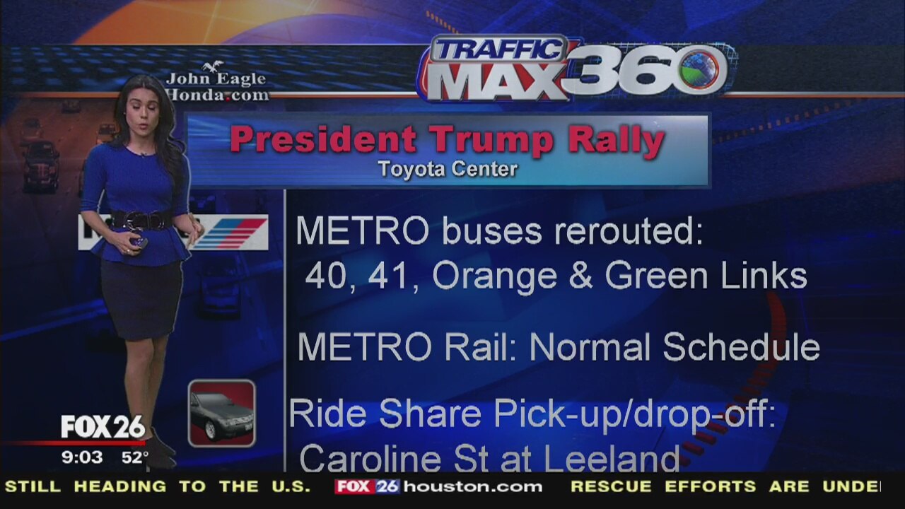 Traffic delays expected ahead of tonight's Trump rally