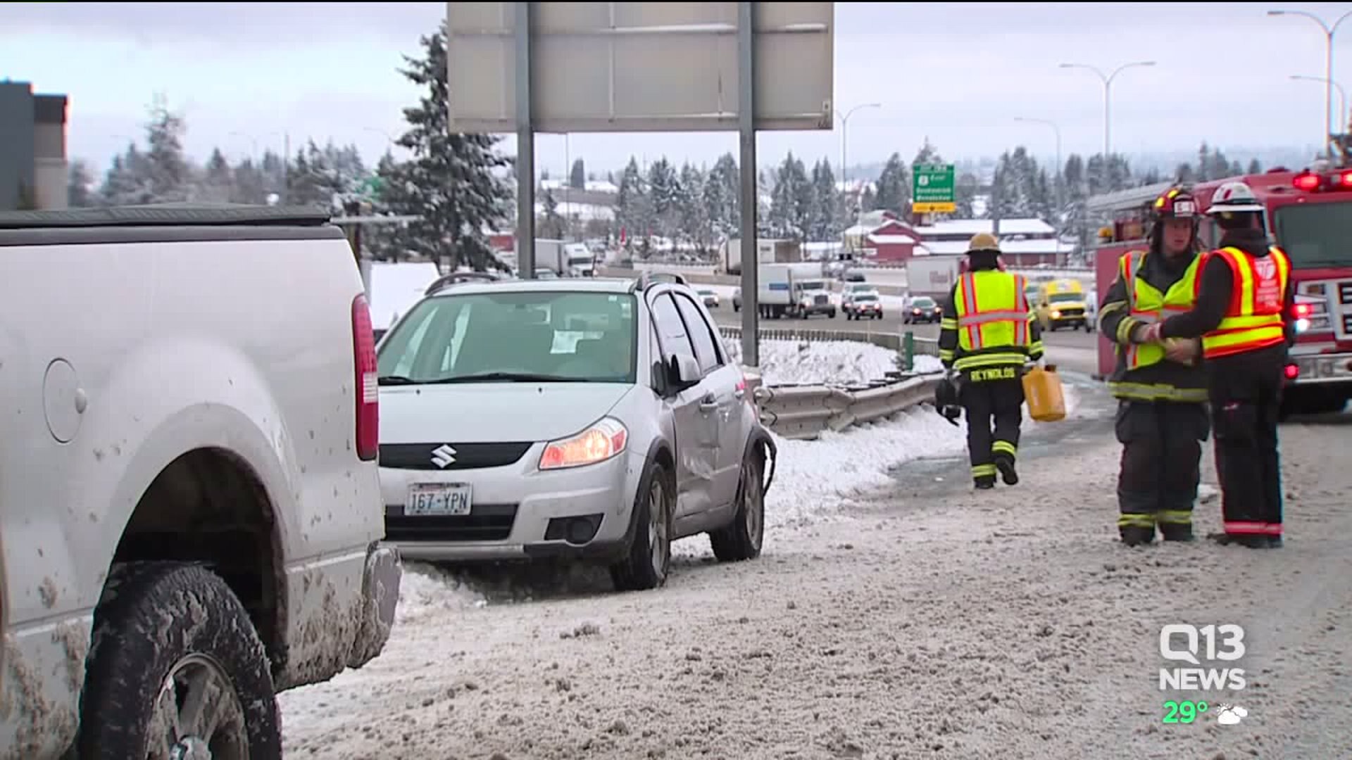 Car wrecks blanket snow-covered Sound
