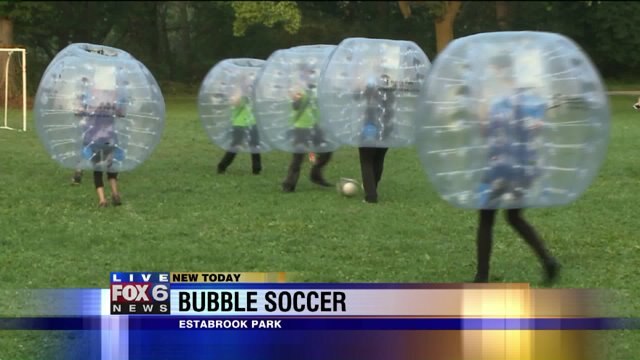 Laura learns the basics of Bubble Soccer