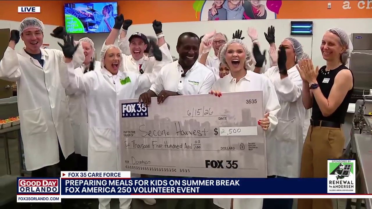 FOX 35 helps pack summer meals for kids at Second Harvest