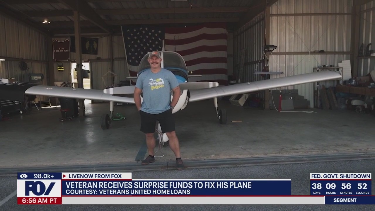 Veteran receives surprise funds to fix airplane