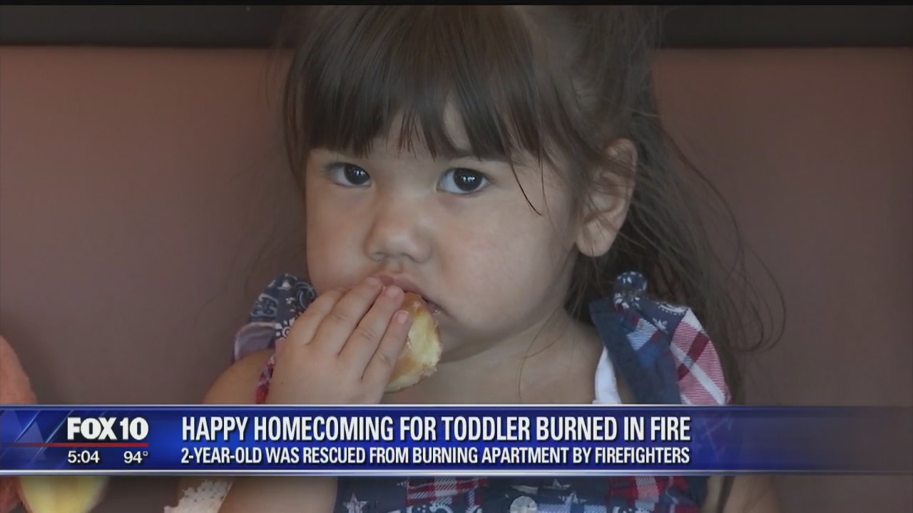 Young girl injured in apartment fire finally returns home