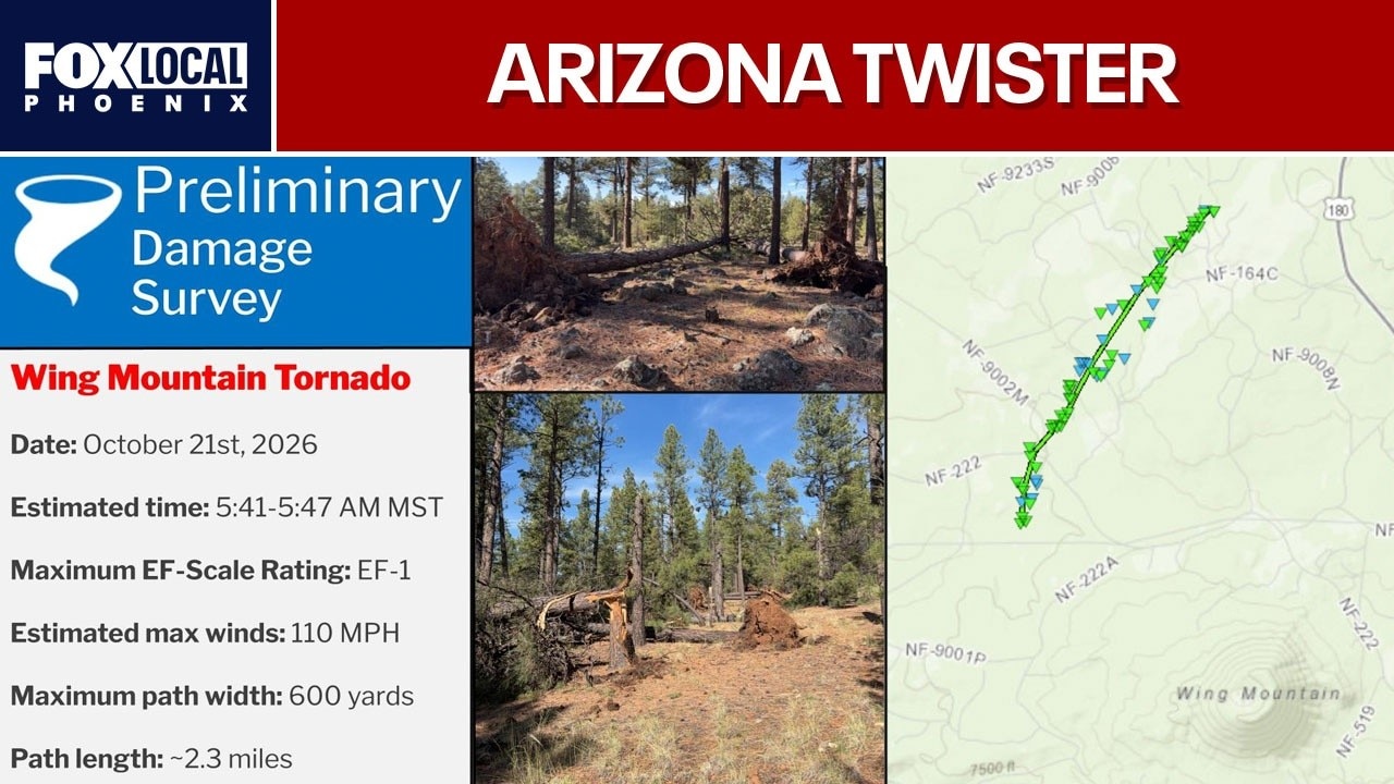 EF1 tornado confirmed near Flagstaff, NWS says