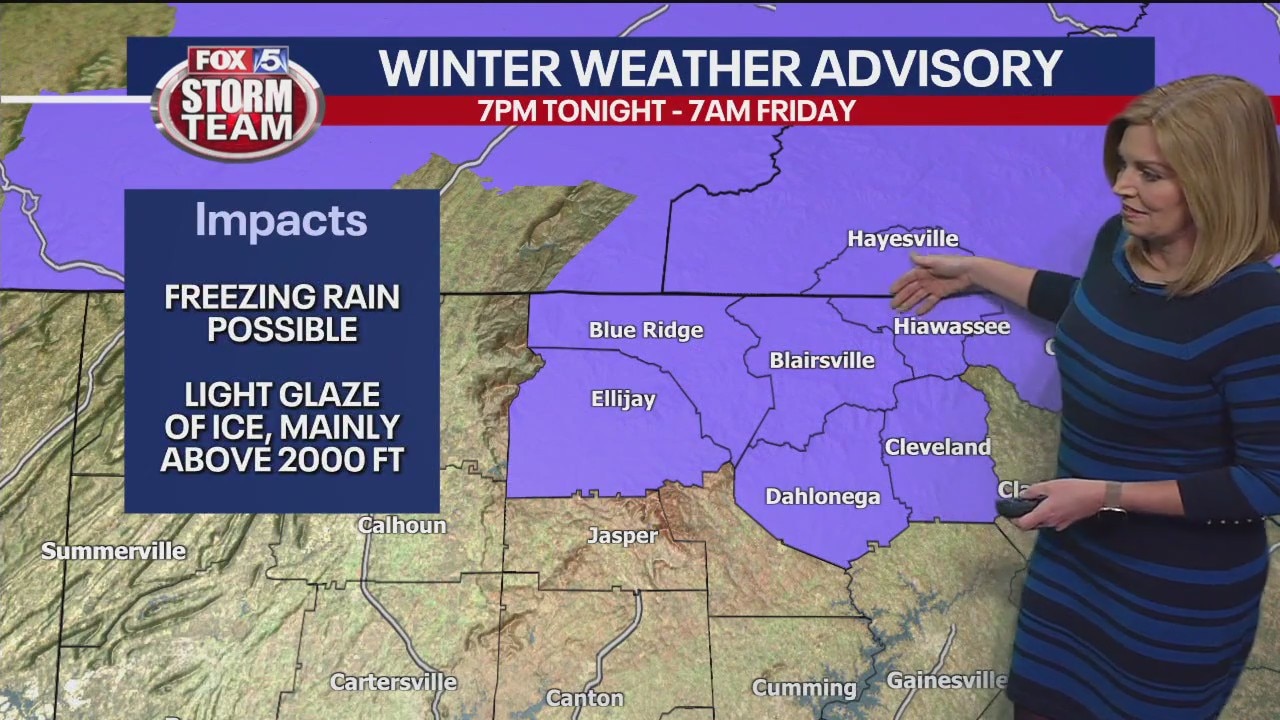 Winter weather advisory for northeast Georgia