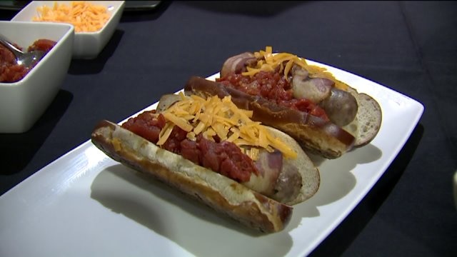 Kramp checks out delicious food at Potawatomi Hotel & Casino