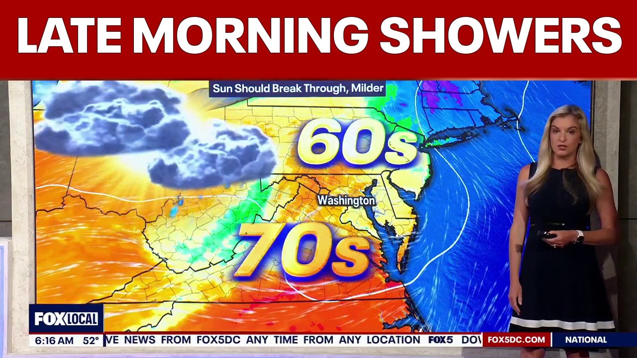 DC weather: Late morning showers Wednesday; highs near 74 degrees