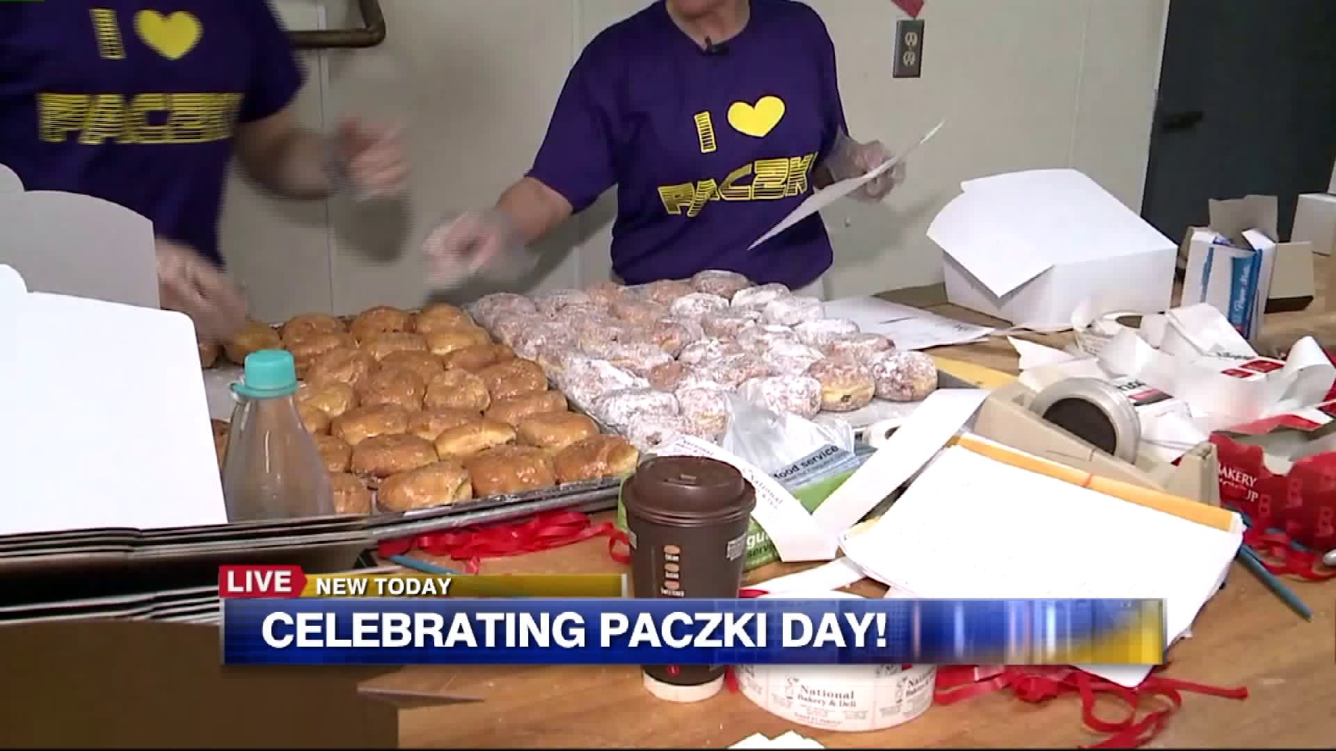Carl helps fill paczki orders at National Bakery & Deli