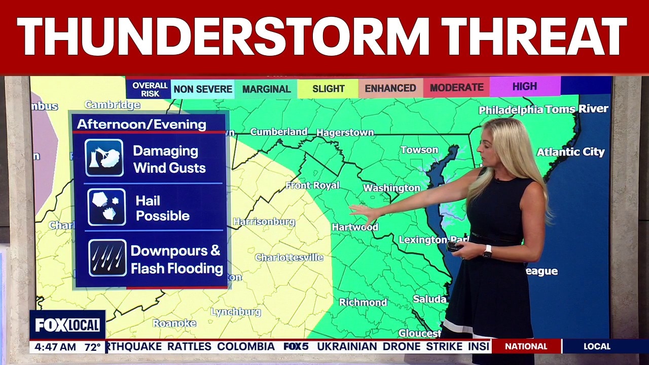 DC weather: Thunderstorms threaten Tuesday as heat and humidity hold
