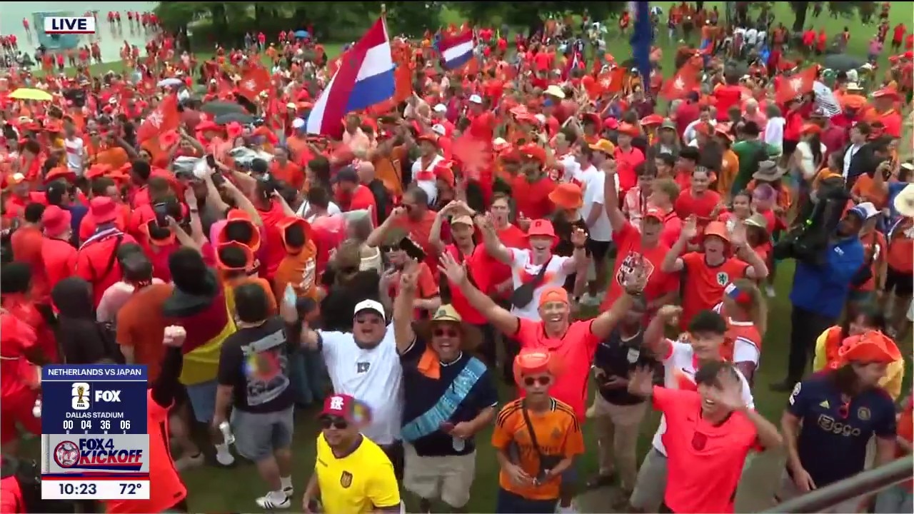 Sea of orange outside Dallas Stadium