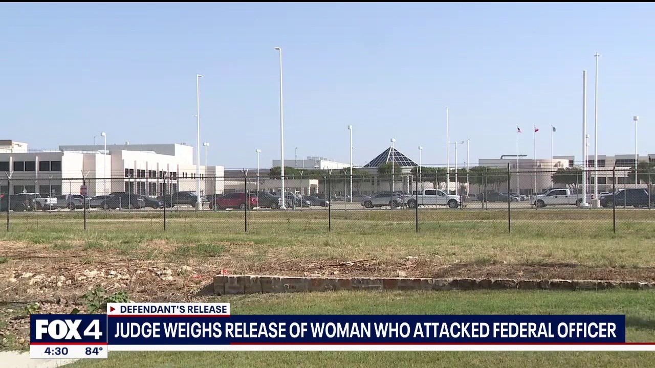 Judge weighs release of woman accused of attacking federal officer in Fort Worth