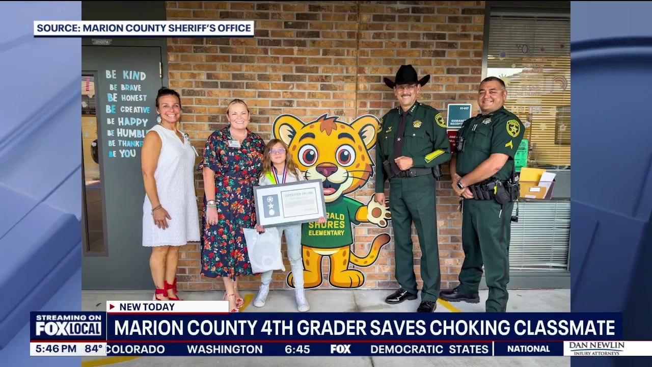 Marion County fourth-grader honored for saving choking classmate