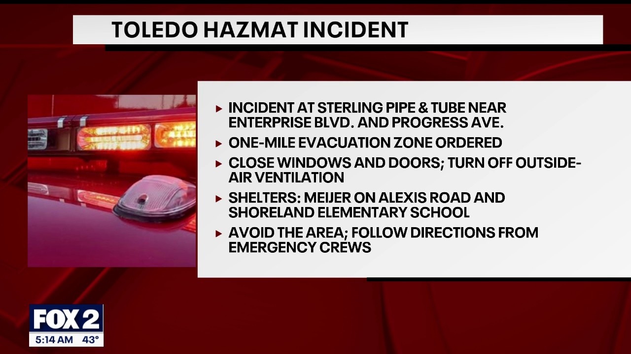 Chemical leak evacuation in Toledo