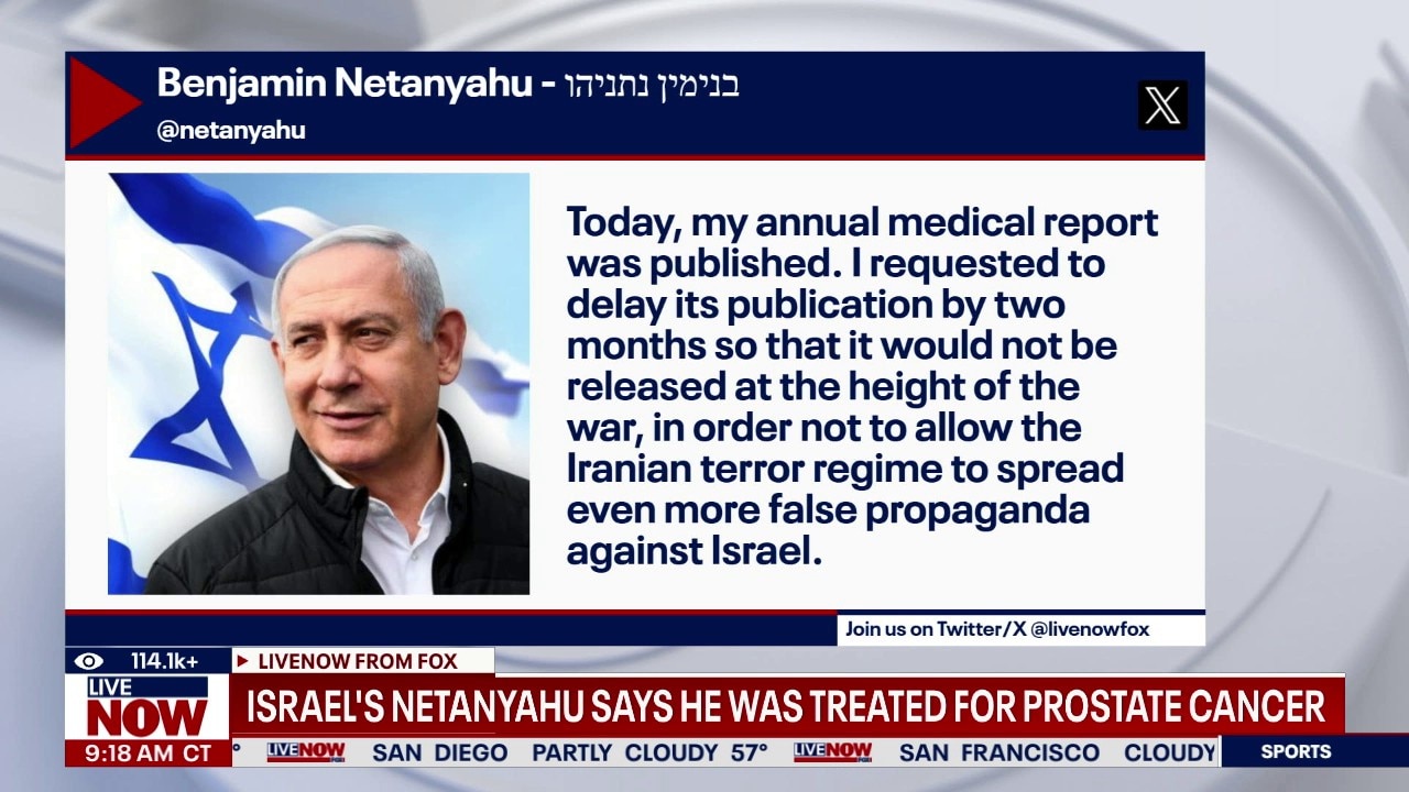 Israeli PM Netanyahu reveals cancer diagnosis 