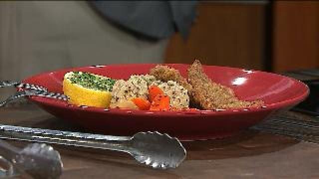 The finishing touches on Chef Feker's Schnitzel