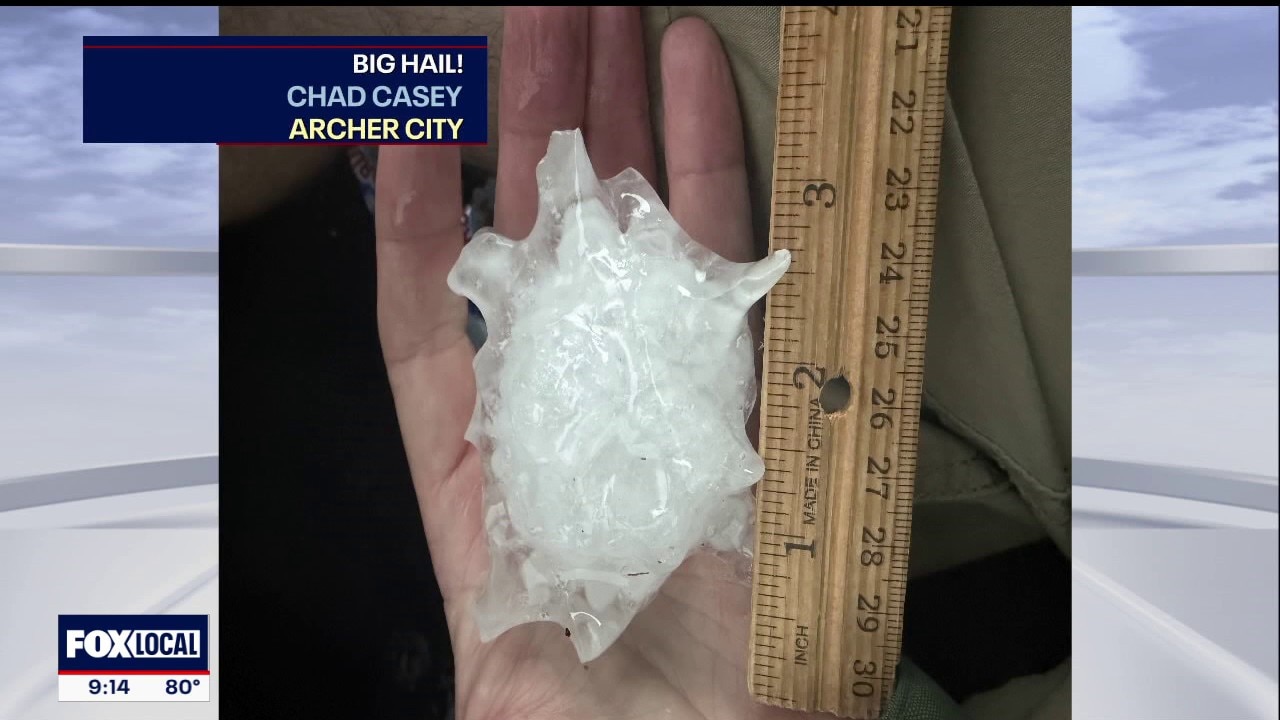 Severe thunderstorms across North Texas bring huge hail