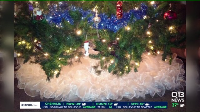 Woman finds new use for wedding dress... as a Christmas Tree skirt!