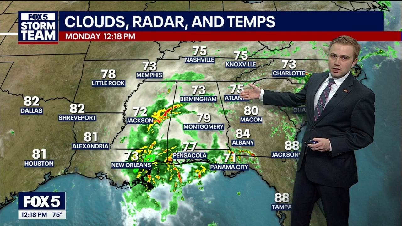 Monday midday weather forecast