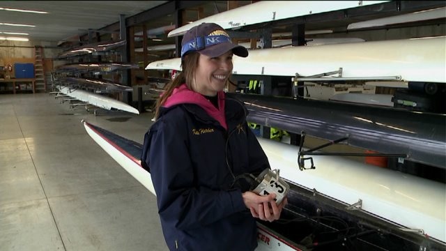 Chip learns some basics of rowing