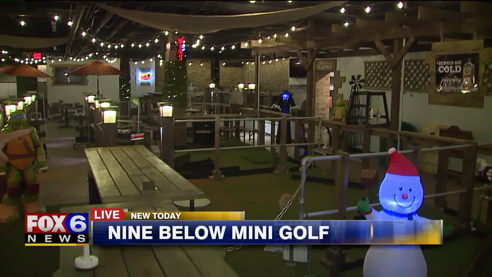 Playing mini golf