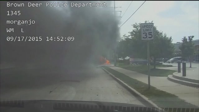 Captured on dashcam: Retail shoplifter takes off from police, smashes into vehicle during chase