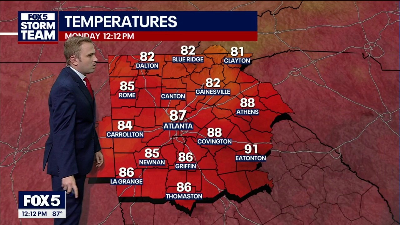 Monday midday weather forecast