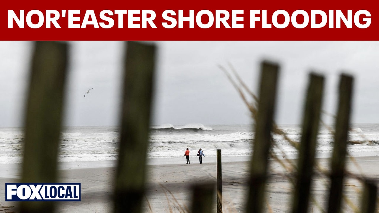Nor'easter brings chilly rain and flooding to the shore before clearing Monday