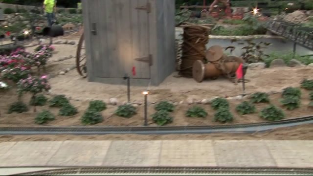 Kramp learns all about the train tracks that will be used in the show