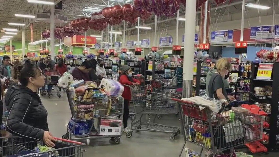 Locals hitting the grocery stores for supplies