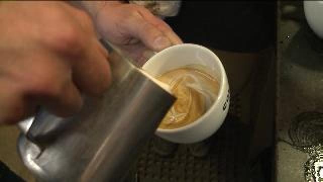 Chip learns how to make a latte at Colectivo