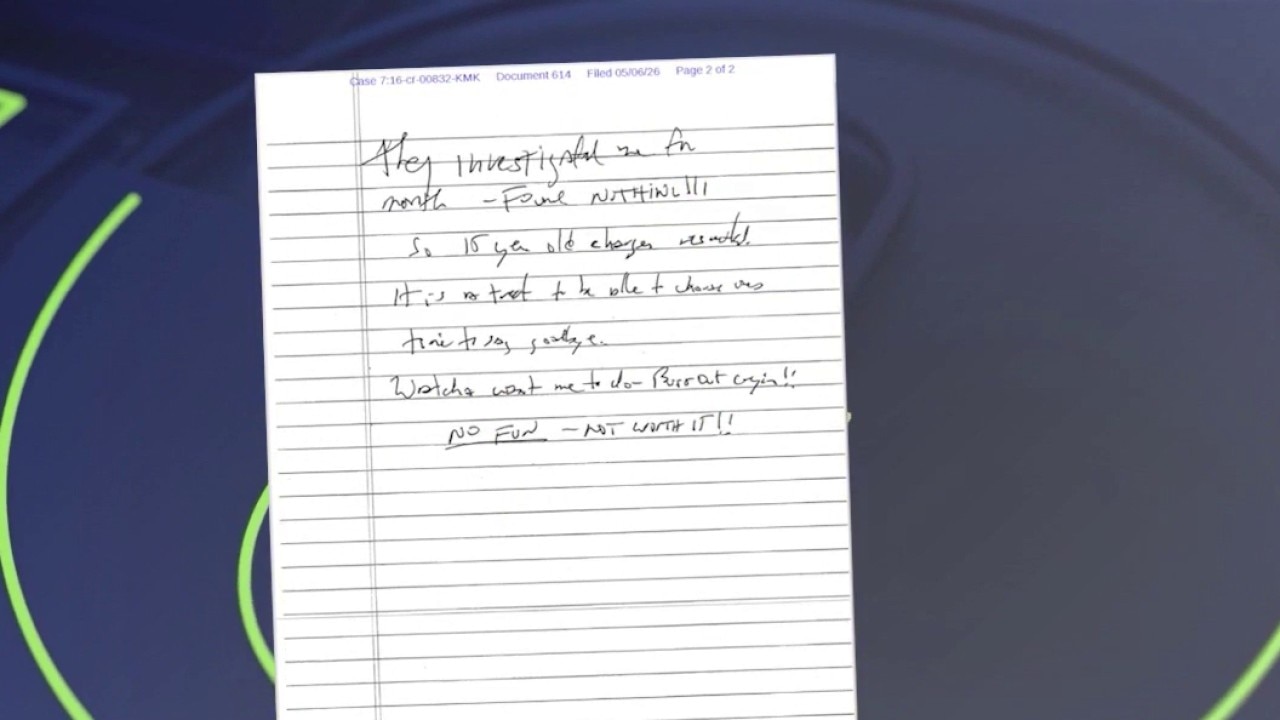 Purported Jeffrey Epstein suicide note made public