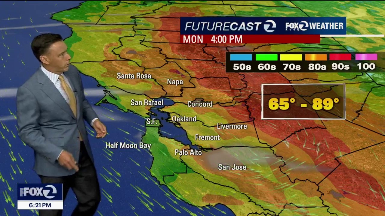 Warmer Monday forecast