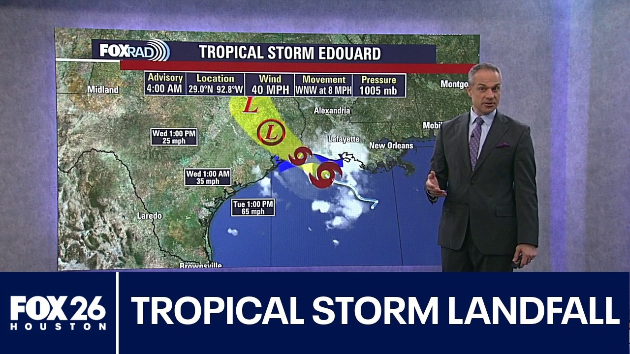 Houston weather: Tropical Storm Edouard to make landfall Tuesday