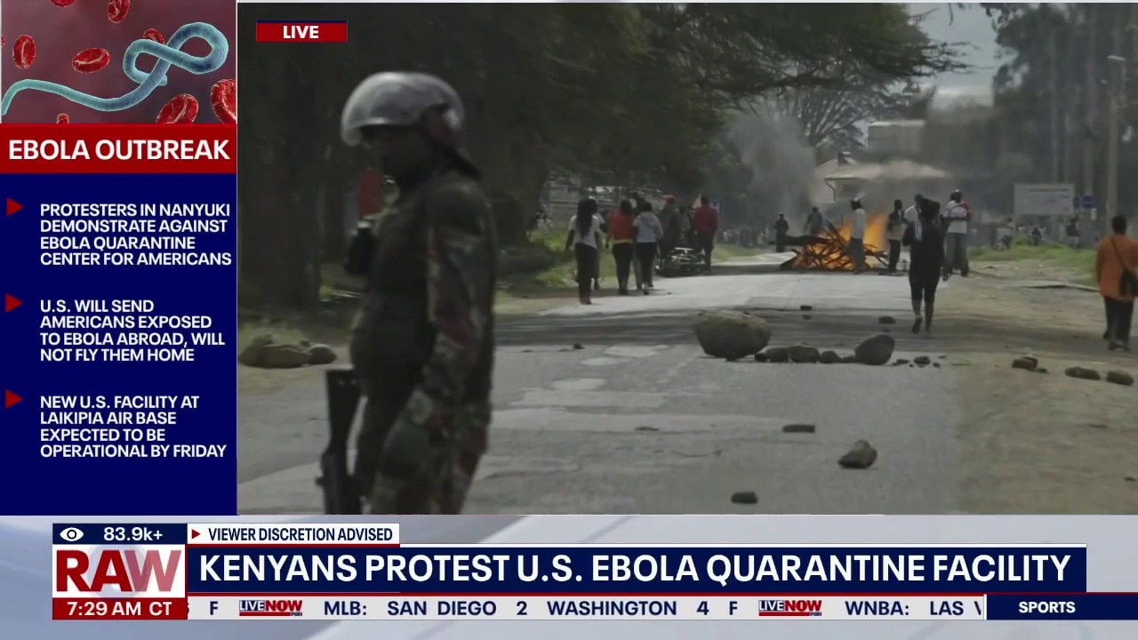 Hundreds protest outside Kenya Ebola center for US citizens