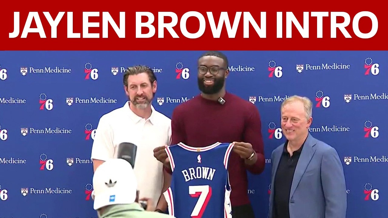 Jaylen Brown introduced by Sixers: Full Press Conference