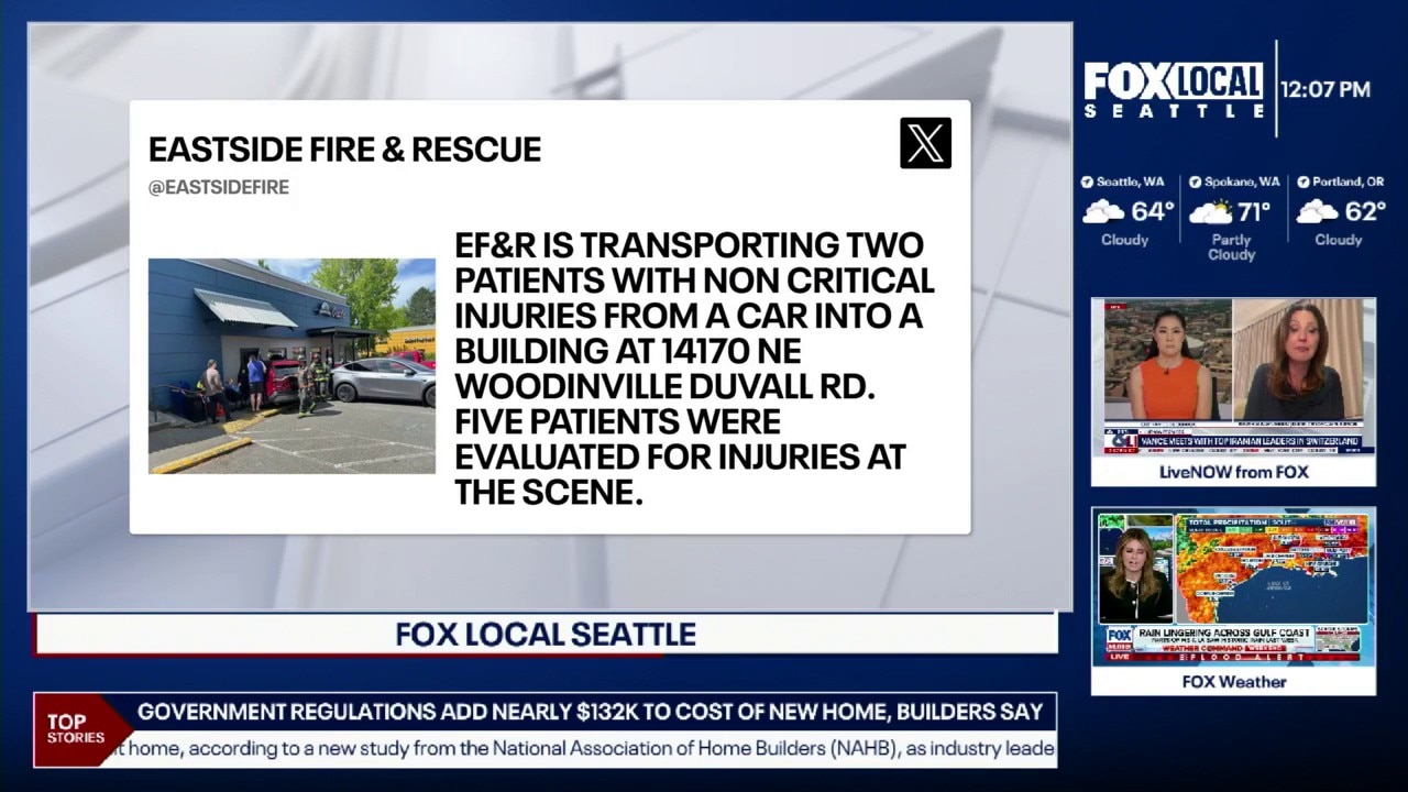 Two hurt after car slams into Woodinville Cafe