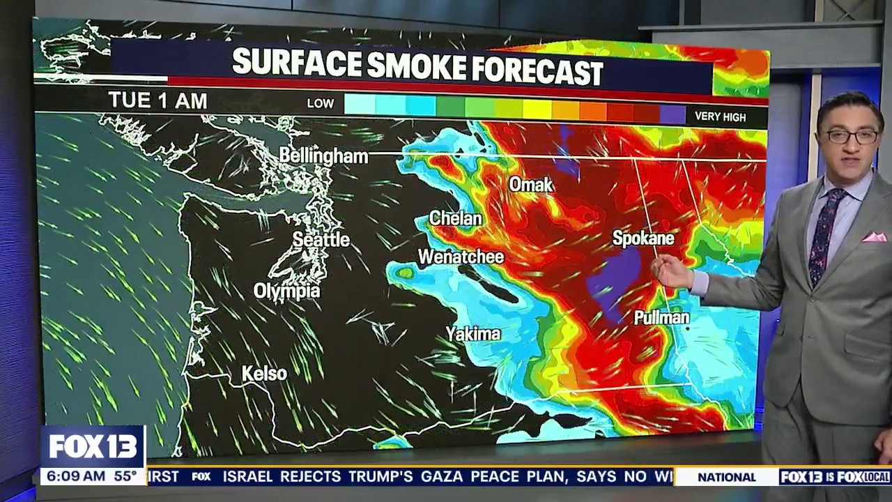 WA wildfire risk levels and smoke forecast 