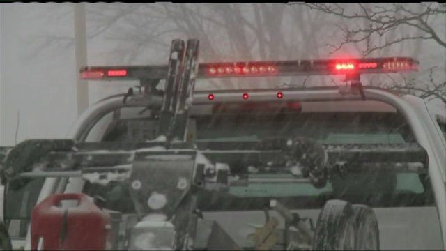 Wintry weather keeps road crews salting, plowing and towing throughout the day