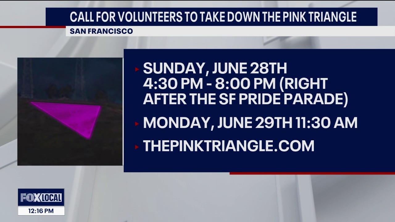 Volunteers needed to help take down the iconic Pink Triangle after the San Francisco Pride Parade