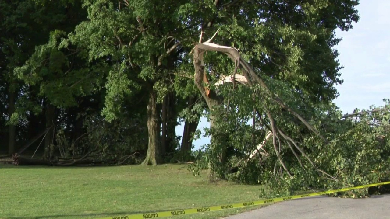 Storm damage in Richfield, cleanup continues into the night
