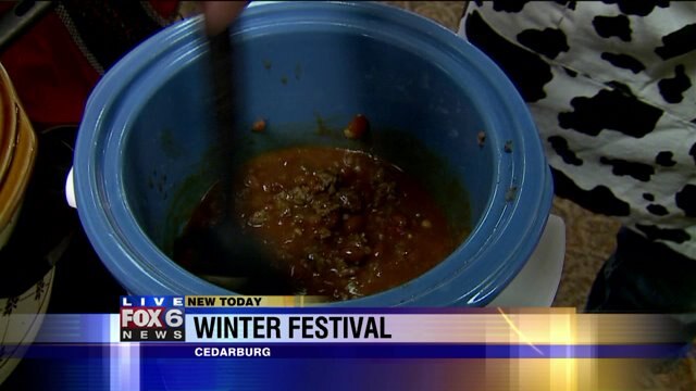 Laura helps make chili as she previews the Cedarburg Winter Festival