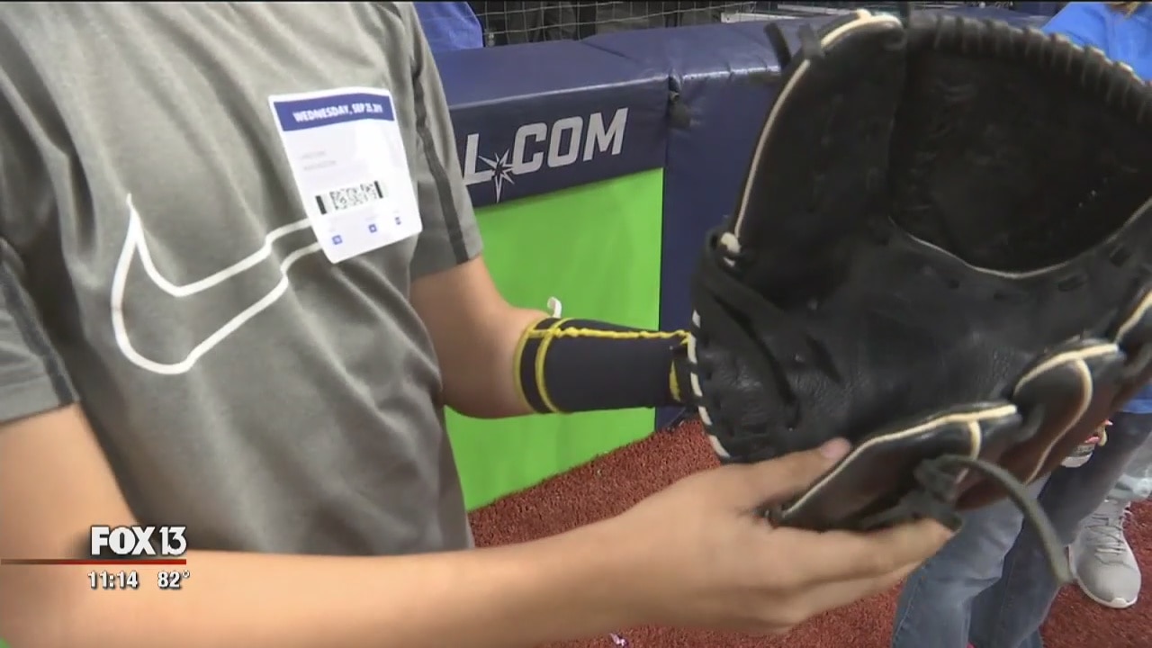 Landon Marazon throws first pitch at Rays game