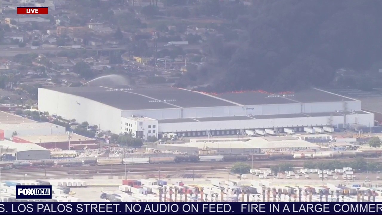 Massive fire at a Boyle Heights warehouse