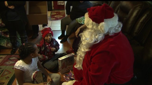 Santa delivers toy drive presents