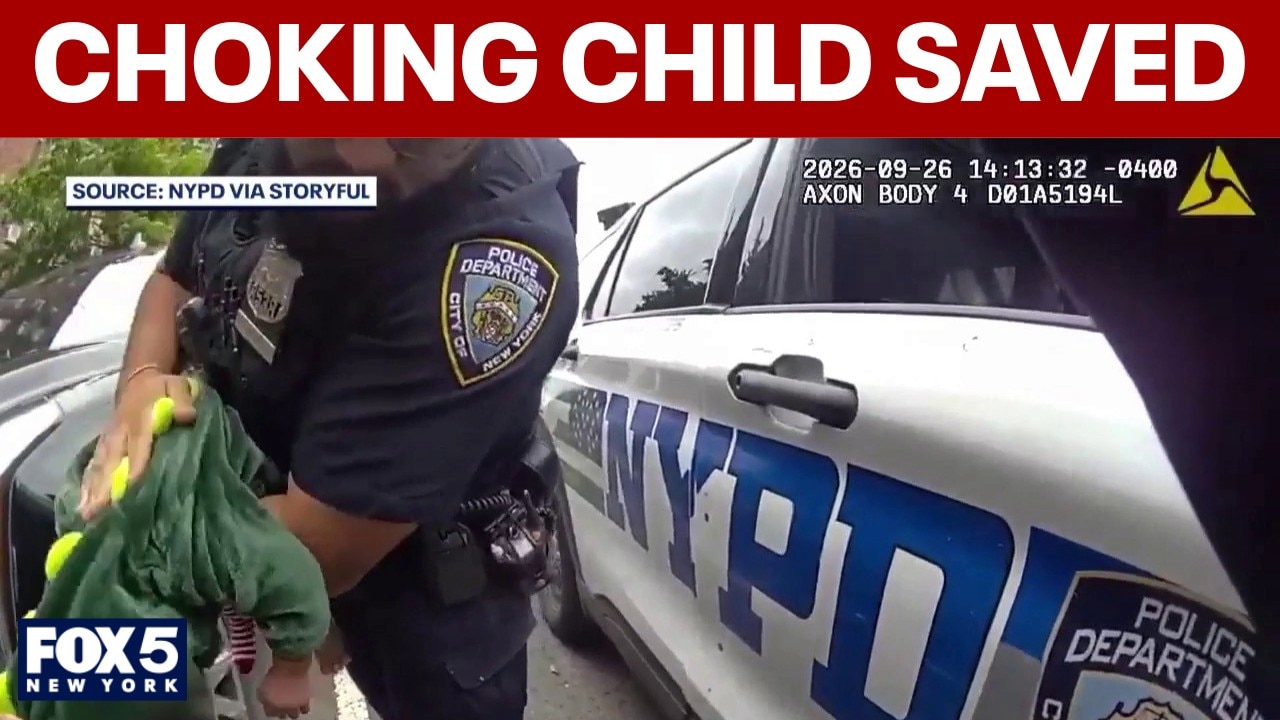 NYPD officer saves choking child