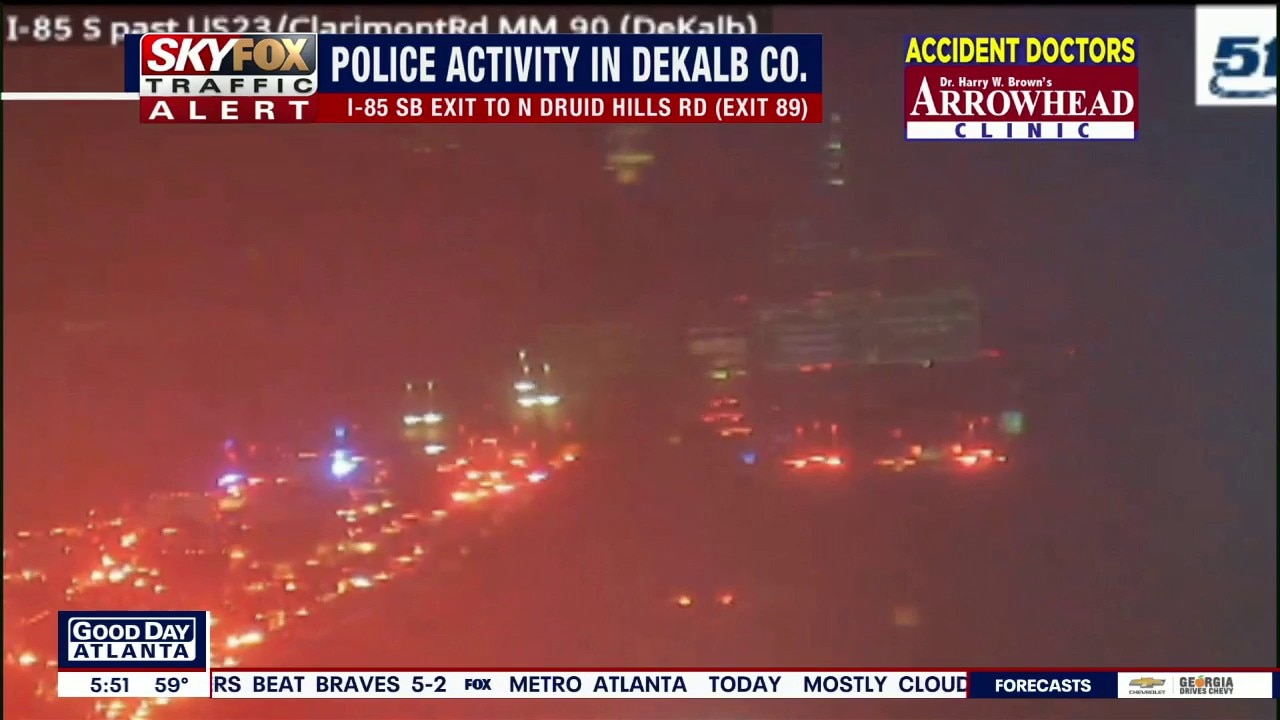 Police activity on I-85 in North Druid Hills area