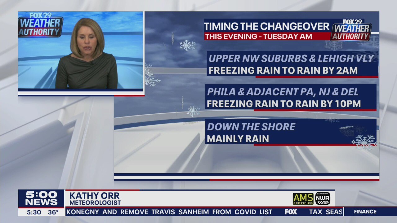 Weather Authority: Ice Storm Warning issued for parts of region Monday