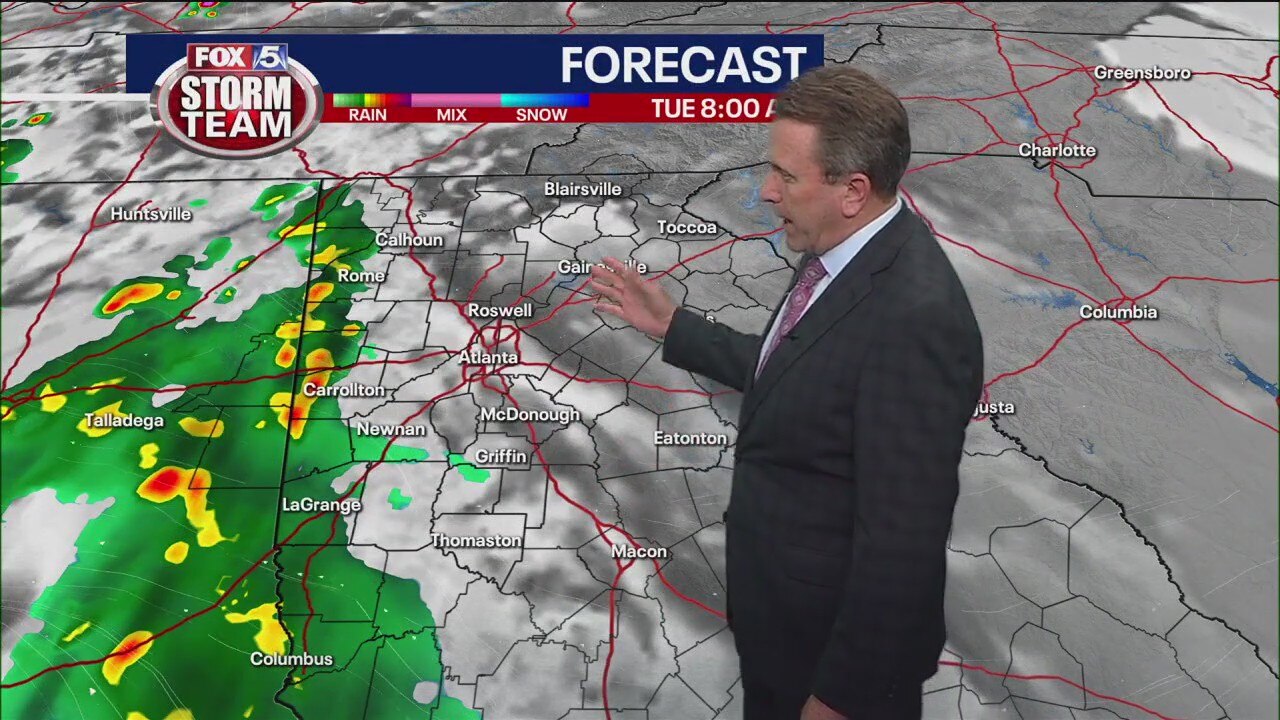 Rainy Tuesday: The latest on the timing