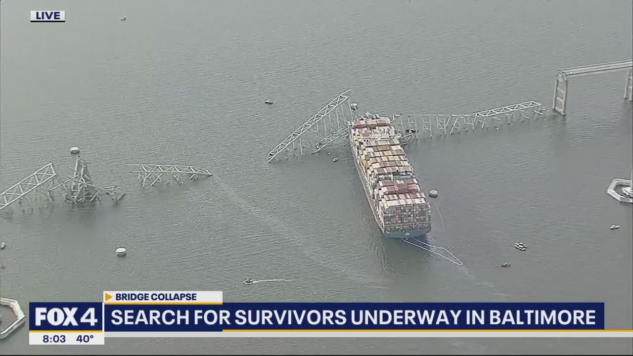 Baltimore bridge collapses after being hit by ship