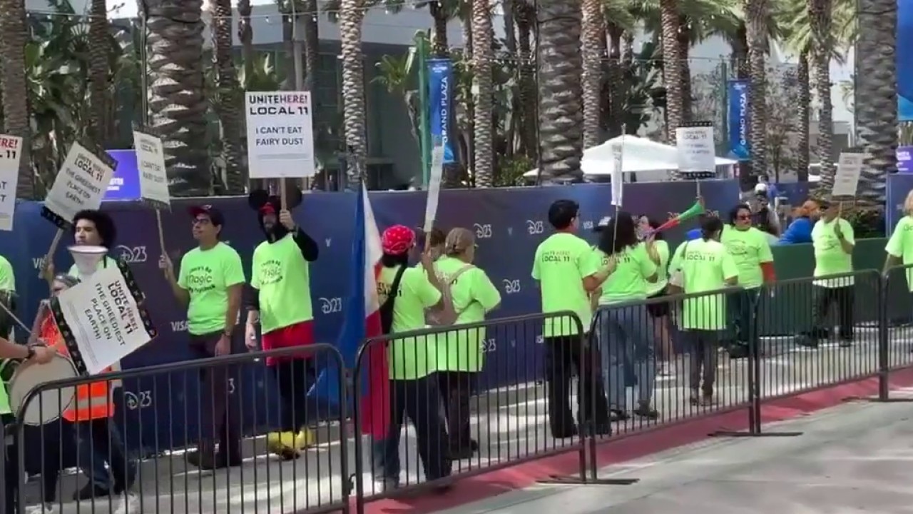 Disneyland hotel workers protest over fair wages