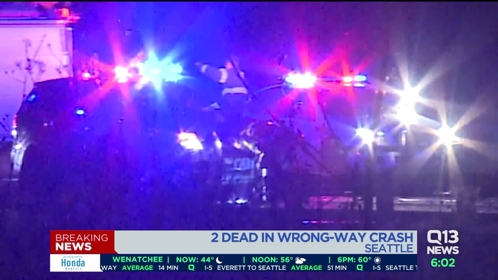 Two dead in four-car wrong-way crash